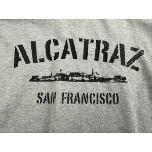 Alcatraz San Francisco Vintage 100% Cotton Raglan Baseball Tee 3/4 Sleeve Size M